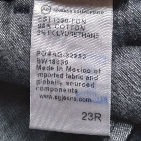 AG  "Slim Khaki Crop"  'Skinny Straight' Navy  Pedal Pusher Capri Pants Sz 23R - Picture 5 of 11